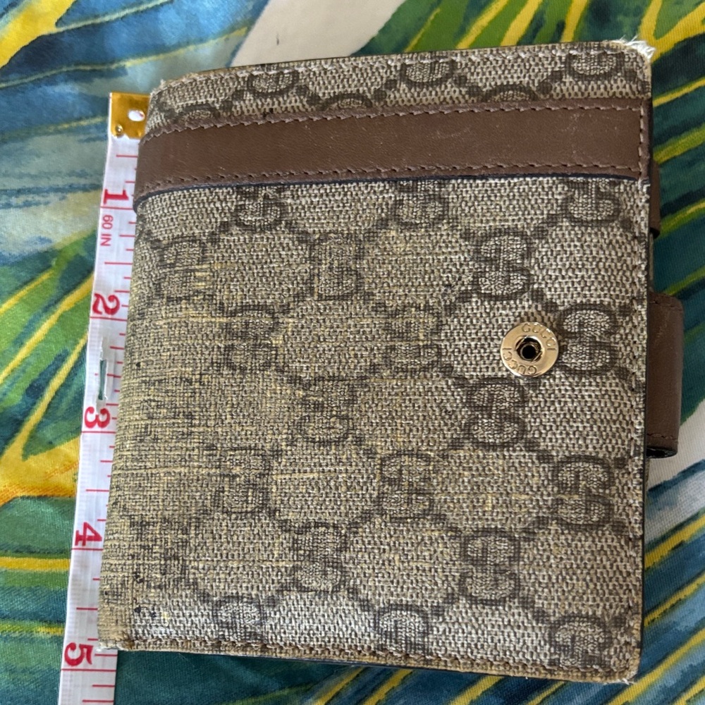Brown and Gold GUCCI Monogram Wallet - Picture 12 of 13